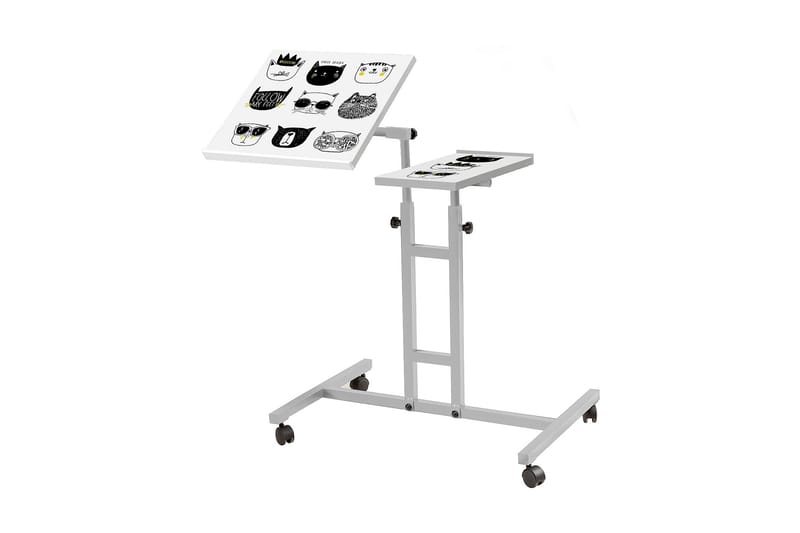 Ståskrivebord Kendallynn 67 cm Katt - Hvit/Svart - Møbler - Bord - Kontorbord - Skrivebord - Hev og senkbart skrivebord