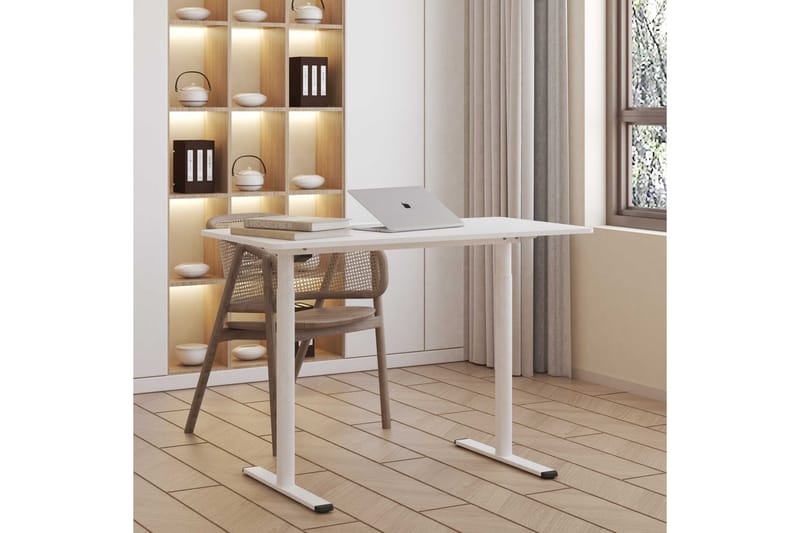 Lykke Nordic Hev og Senk Skrivebord 120x60 cm - Hvit - Møbler - Bord - Kontorbord - Skrivebord