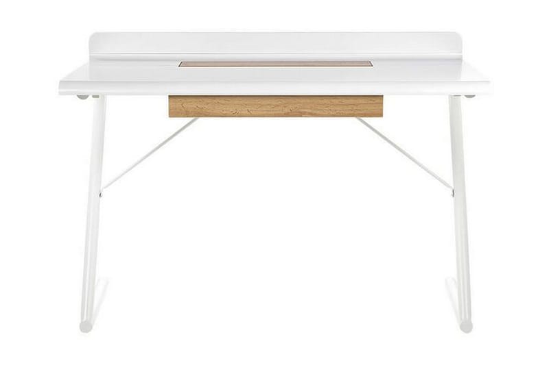 Skrivebord 120 x 60 cm Hvit/Lyst tre FOCUS - Hvit - Skrivebord - Databord & PC bord - Sammenleggbart bord - Marmorbord - Hev og senkbart skrivebord