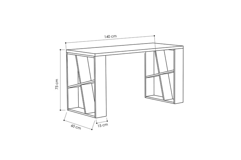 Skrivebord Adong 140 cm - Hvit/Lysebrun - Møbler - Bord - Kontorbord - Skrivebord