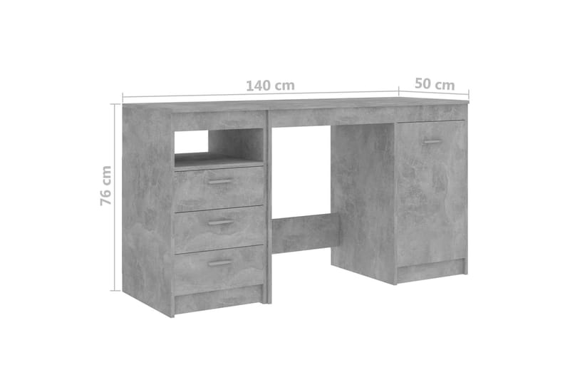 Skrivebord betonggrå 140x50x76 cm sponplate - Møbler - Bord - Kontorbord - Skrivebord