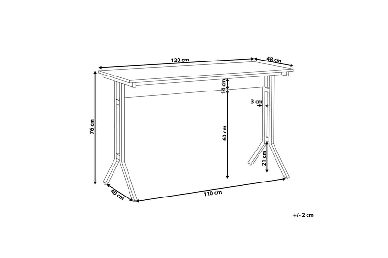 Skrivebord Bivian 120 cm - Brun/Grå - Møbler - Bord - Kontorbord - Skrivebord