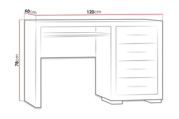 Skrivebord Ciborro 120 cm med Oppbevaring 4 Skuffer - Beige/Grå - Møbler - Bord - Kontorbord - Skrivebord