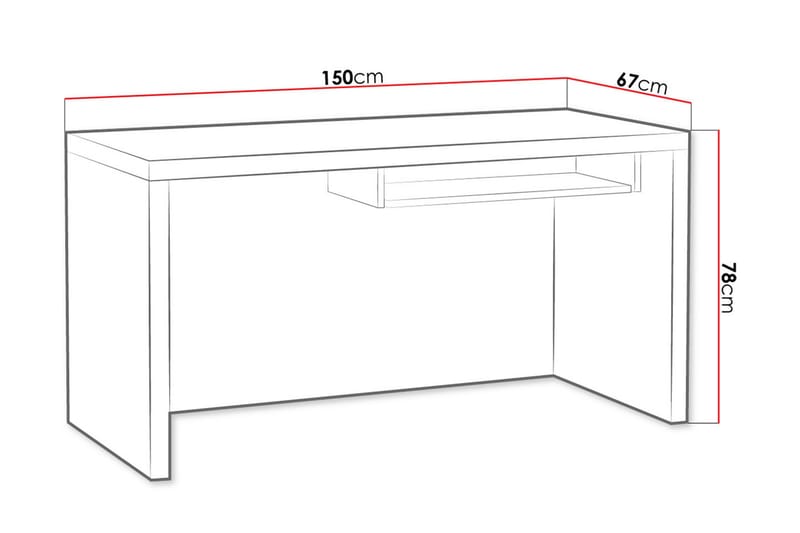 Skrivebord Ciborro 150 cm - Hvit - Møbler - Bord - Kontorbord - Skrivebord