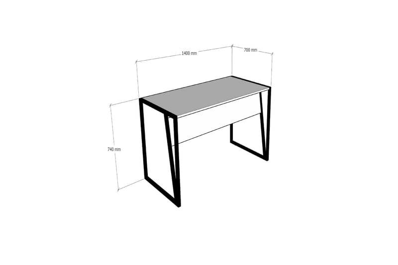 Skrivebord Cunday 140 cm - Brun/Svart - Møbler - Bord - Kontorbord - Skrivebord