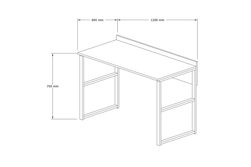 Skrivebord Dehana 120 cm - Brun/Svart - Møbler - Bord - Kontorbord - Skrivebord