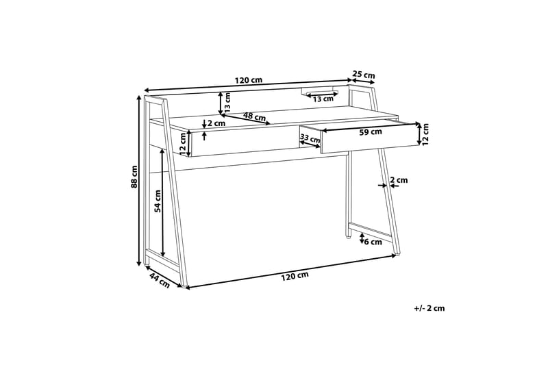 Skrivebord Deitrich 120 cm med Oppbevaring - Mørke Natur - Møbler - Bord - Kontorbord - Skrivebord