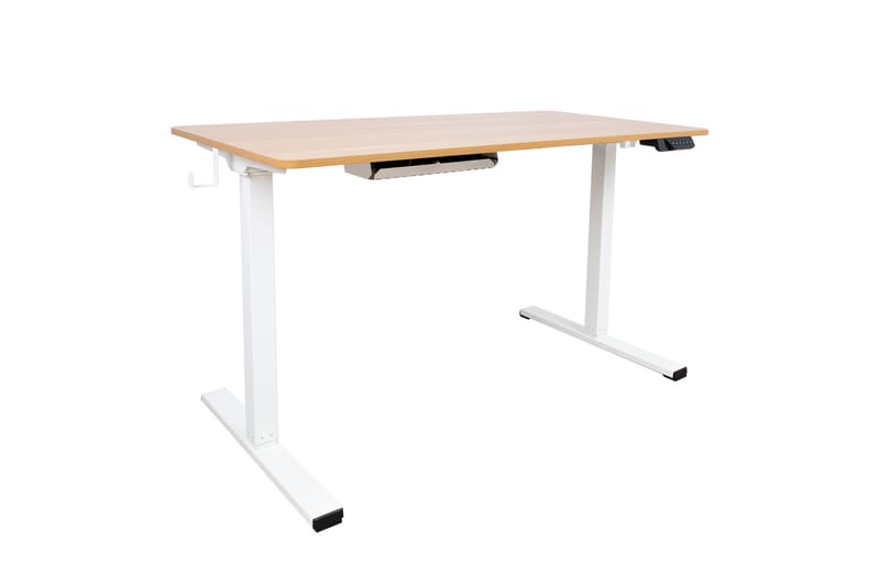 Skrivebord Ergo med 1 motor 120x60 cm Hvit/Eik - Møbler - Bord - Kontorbord - Skrivebord