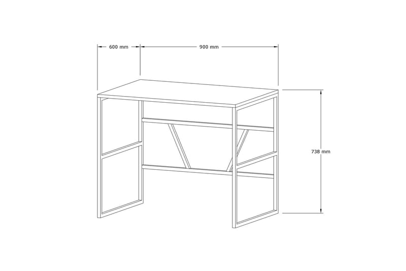 Skrivebord Foote 90 cm - Antrasitt - Møbler - Bord - Kontorbord - Skrivebord