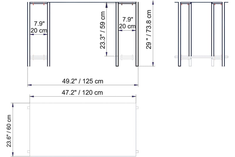 Skrivebord Froarp 125 cm med Oppbevaring 2 Hyller - Hvit - Møbler - Bord - Kontorbord - Skrivebord