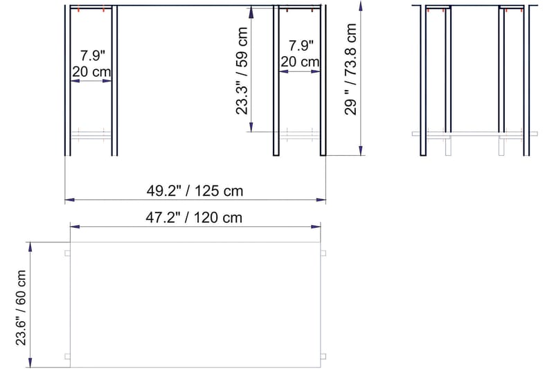 Skrivebord Froarp 125 cm med Oppbevaring 2 Hyller - Natur/Svart - Møbler - Bord - Kontorbord - Skrivebord