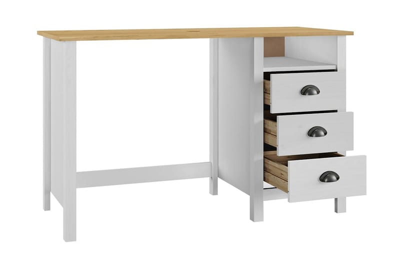 Skrivebord Hill Range med 3 skuffer 120x50x74 cm heltre furu - Møbler - Bord - Kontorbord - Skrivebord