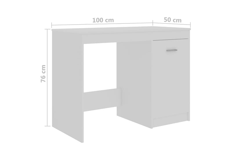 Skrivebord hvit 140x50x76 cm sponplate - Møbler - Bord - Kontorbord - Skrivebord