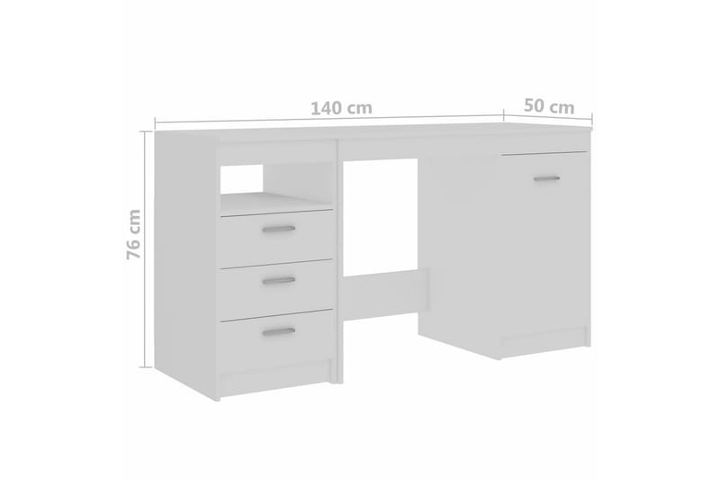 Skrivebord hvit 140x50x76 cm sponplate - Møbler - Bord - Kontorbord - Skrivebord