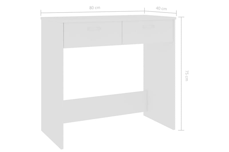 Skrivebord hvit 80x40x75 cm sponplate - Hvit - Møbler - Bord - Kontorbord - Skrivebord