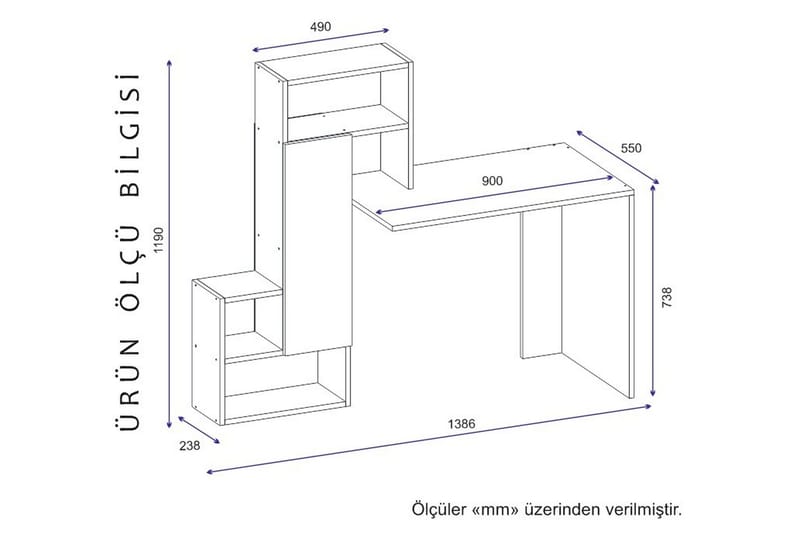 Skrivebord Irmaka 139 cm - Antrasitt/Hvit - Møbler - Bord - Kontorbord - Skrivebord