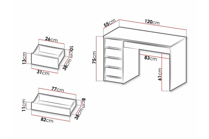 Skrivebord Kintore 120 cm - Brun - Møbler - Bord - Kontorbord - Skrivebord