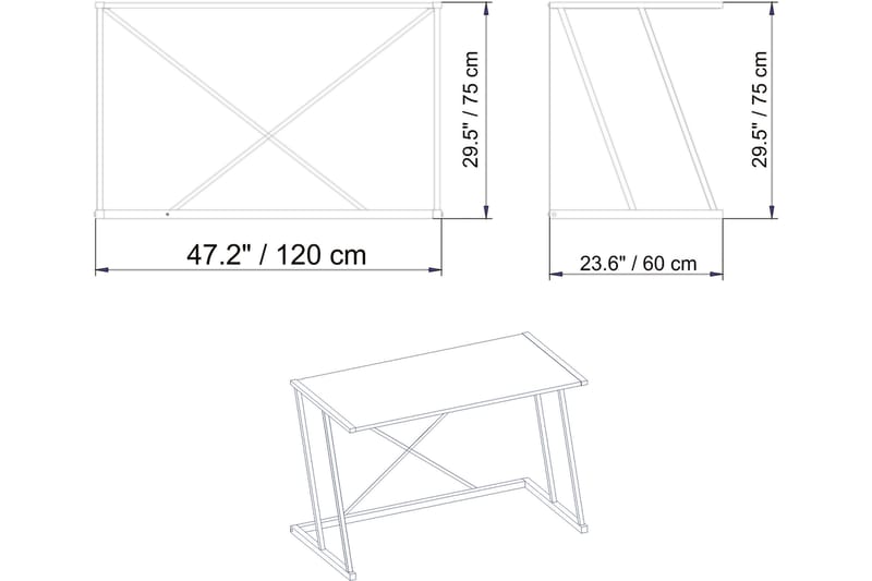 Skrivebord Maglaby 120 cm - Brun - Møbler - Bord - Kontorbord - Skrivebord