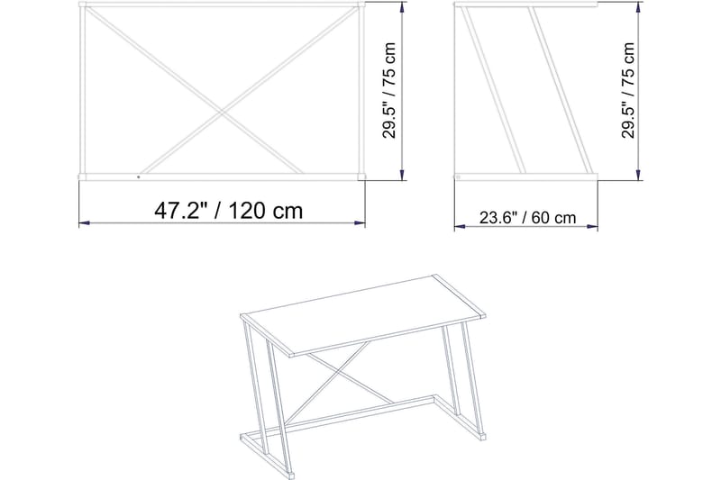 Skrivebord Maglaby 120 cm - Hvit - Møbler - Bord - Kontorbord - Skrivebord