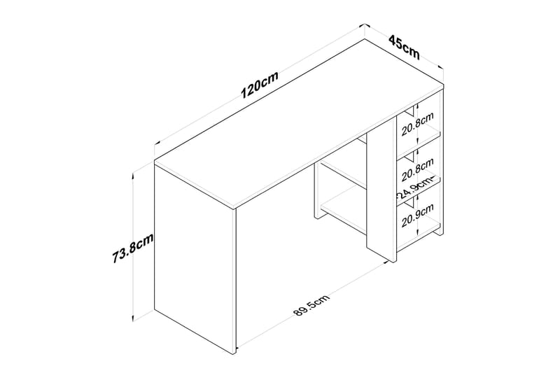 Skrivebord Makrud 120 cm - Valnøtt/Antrasitt - Møbler - Bord - Kontorbord - Skrivebord