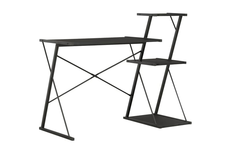 Skrivebord med hylle svart 116x50x93 cm - Svart - Møbler - Bord - Kontorbord - Skrivebord