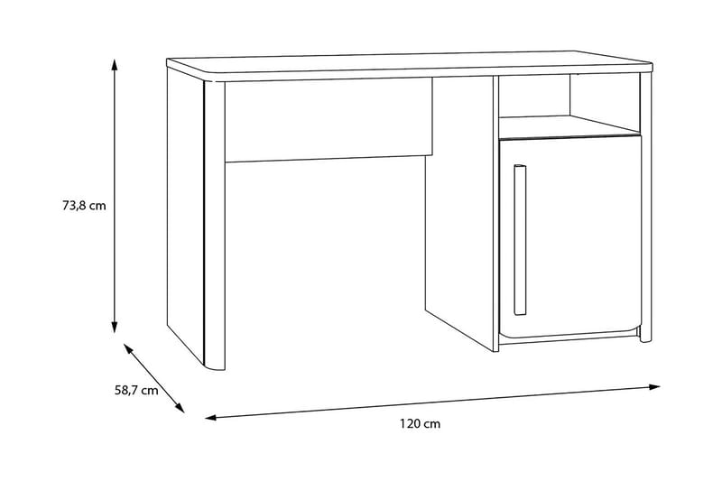 Skrivebord Meris 120 cm - Grå/Brun - Skrivebord - Databord & PC bord