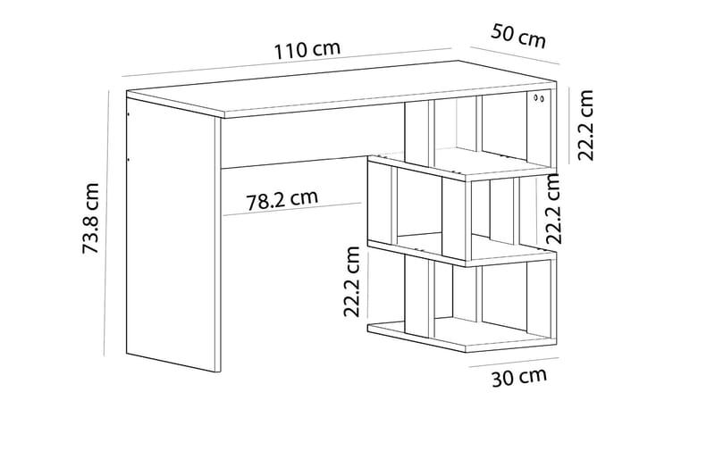 Skrivebord Myle 110 cm - Hvit / Natur - Møbler - Bord - Kontorbord - Skrivebord