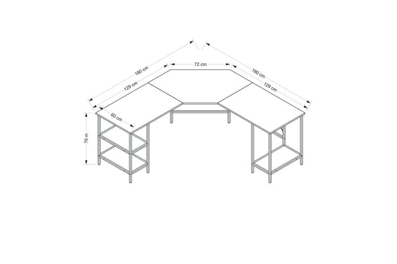 Skrivebord Naina 180 cm - Brun - Møbler - Bord - Kontorbord - Skrivebord