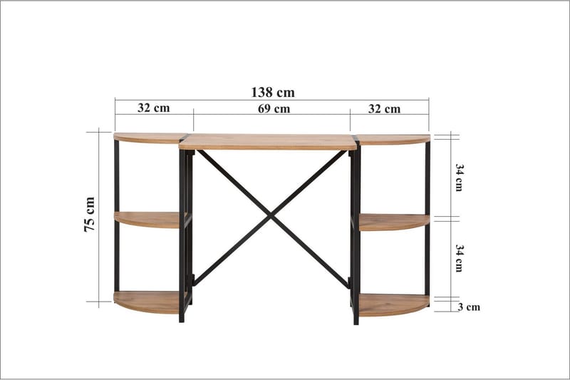 Skrivebord Narang 138 cm - Brun/Svart - Møbler - Bord - Kontorbord - Skrivebord