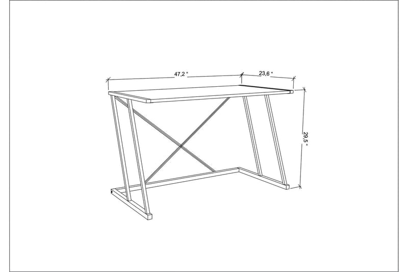 Skrivebord Oxaca 60x75x114 cm - Svart/Antrasitt - Møbler - Bord - Kontorbord - Skrivebord