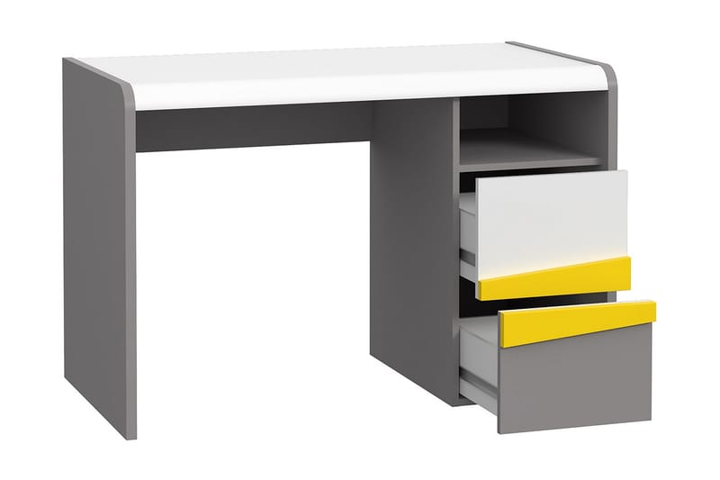 Skrivebord Sapareva 110 cm - Grå/Hvit/Gul - Skrivebord - Databord & PC bord