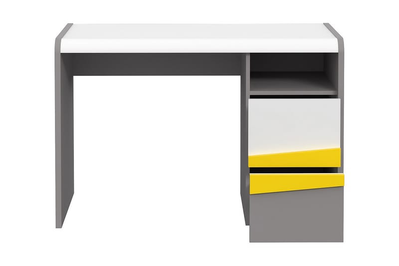 Skrivebord Sapareva 110 cm - Grå/Hvit/Gul - Skrivebord - Databord & PC bord