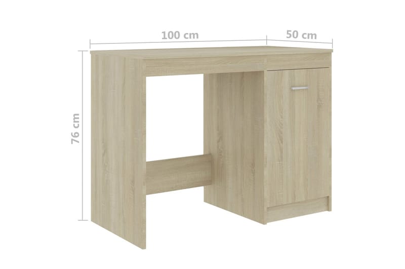 Skrivebord sonoma eik 100x50x76 cm sponplate - Brun - Møbler - Bord - Kontorbord - Skrivebord