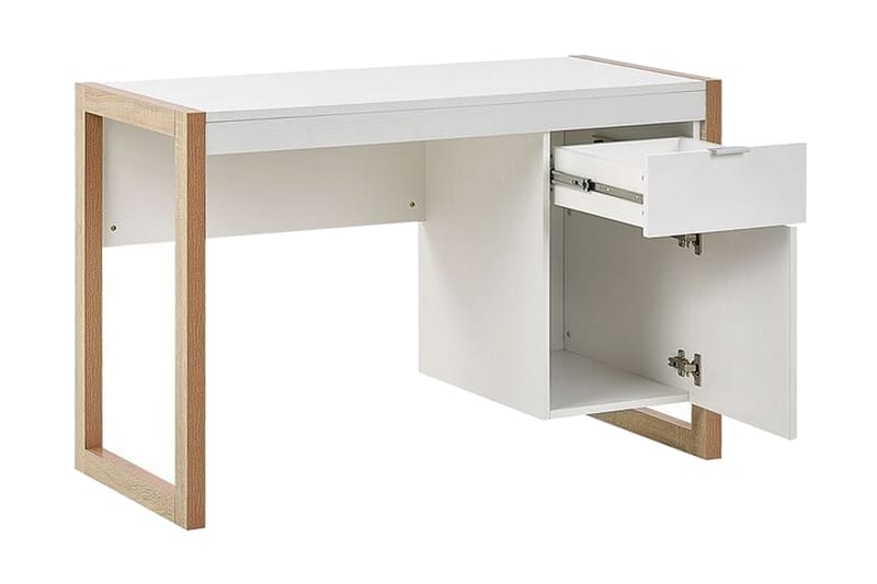 Skrivebord Terrossola 110 cm med Oppbevaring - Hvit/Lyst Tre - Møbler - Bord - Kontorbord - Skrivebord