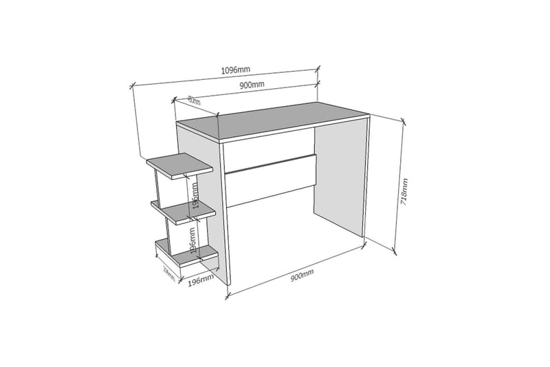 Skrivebord Thambo 110 cm - Hvit - Møbler - Bord - Kontorbord - Skrivebord