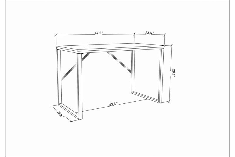 Skrivebord Wraphis 60x74x120 cm - Gull/Antrasitt - Møbler - Bord - Kontorbord - Skrivebord