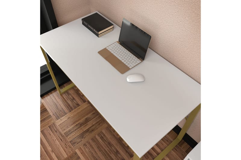 Skrivebord Wraphis 60x74x120 cm - Gull/Hvit - Skrivebord - Databord & PC bord