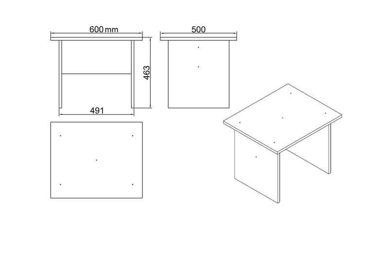 Skrivebord Wugao 140 cm med fotskammel - Natur / Svart - Møbler - Bord - Kontorbord - Skrivebord