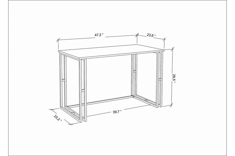 Skrivebord Yepan 60x74,8x120 cm - Hvit - Møbler - Bord - Kontorbord - Skrivebord