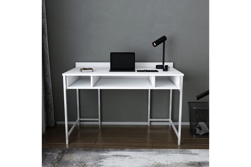 Skrivebord Yepan 60x74,8x120 cm med oppbevaring - Hvit - Skrivebord - Databord & PC bord