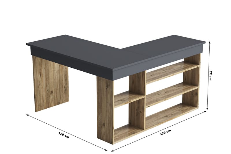 Skrivebord Passwan 120 cm - Antrasitt - Møbler - Bord - Kontorbord - Skrivebord