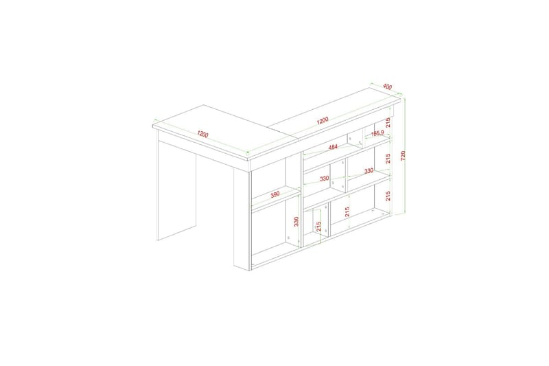 Skrivebord Passwan 120 cm - Antrasitt - Møbler - Bord - Kontorbord - Skrivebord