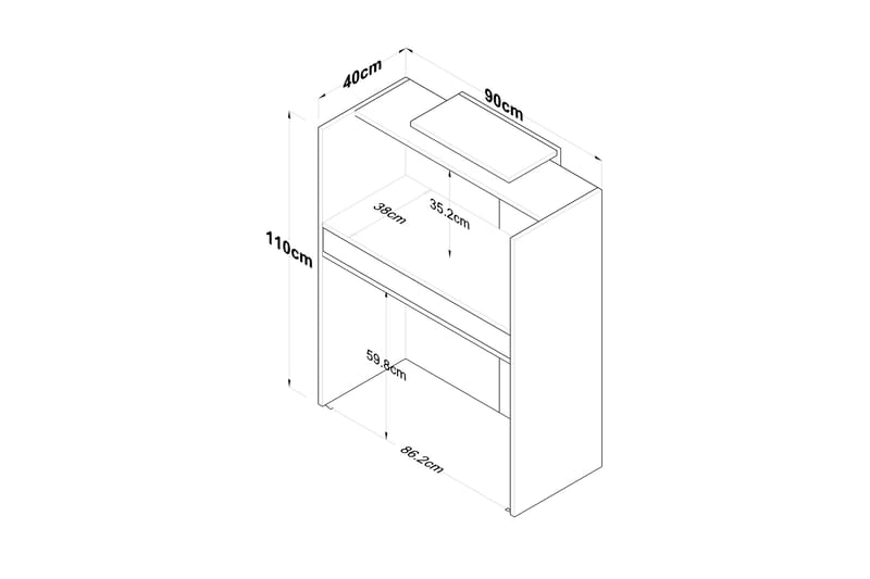 Skrivebord Patender 90 cm - Valnøtt - Møbler - Bord - Kontorbord - Skrivebord