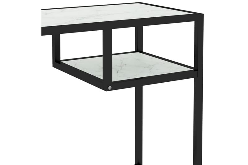 Databord hvit marmor 100x36x74 cm herdet glass - Hvit - Møbler - Bord - Kontorbord - Skrivebord