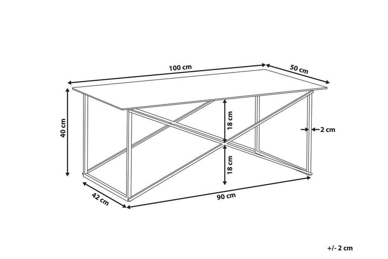 Sofabord Stromback 100 cm Marmormønster - Hvit/Gull - Møbler - Bord - Marmorbord