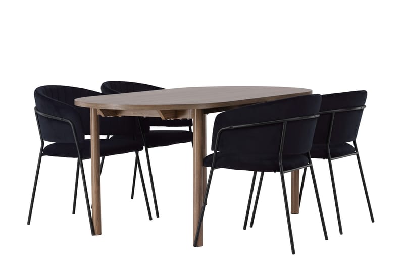 Matgruppe Andy 180 cm Oval med 4 Selma Stoler - Natur - Møbler - Bord - Spisegruppe