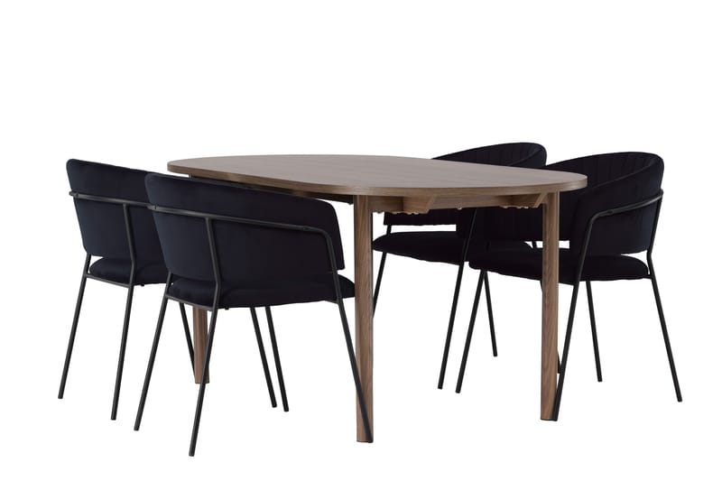 Matgruppe Andy 180 cm Oval med 4 Selma Stoler - Natur - Møbler - Bord - Spisegruppe