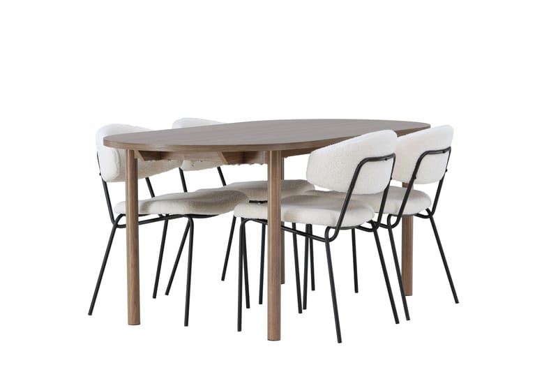 Matgruppe Chico 180 cm Oval med 4 Chico Stoler - Natur - Møbler - Bord - Spisegruppe