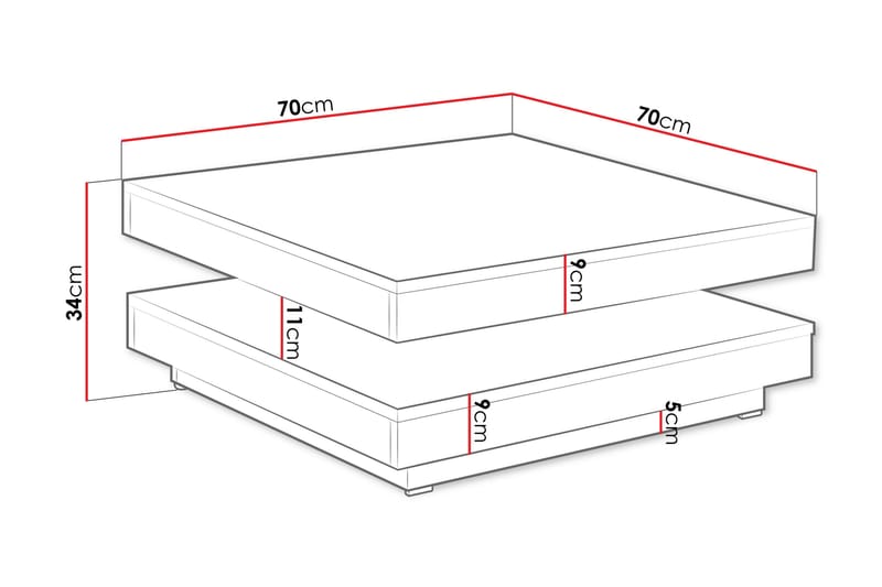 Nenani Sofabord 70 cm - Hvit/Beige - Møbler - Bord - Sofabord & salongbord