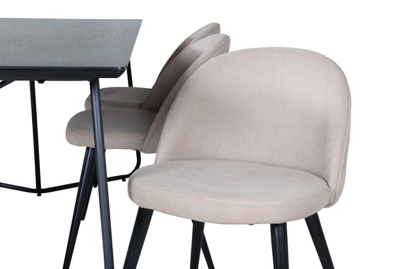 Petra Spisegruppe 190 cm Rektangulær med 6 Velvet Stoler - Beige - Møbler - Bord - Spisegruppe